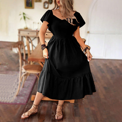 Elegant Ruffled Backless Dress