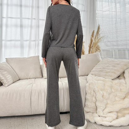 Soft Grey Long Sleeved Pajamas