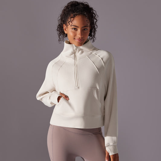 High Collar Zipped Sweatshirt