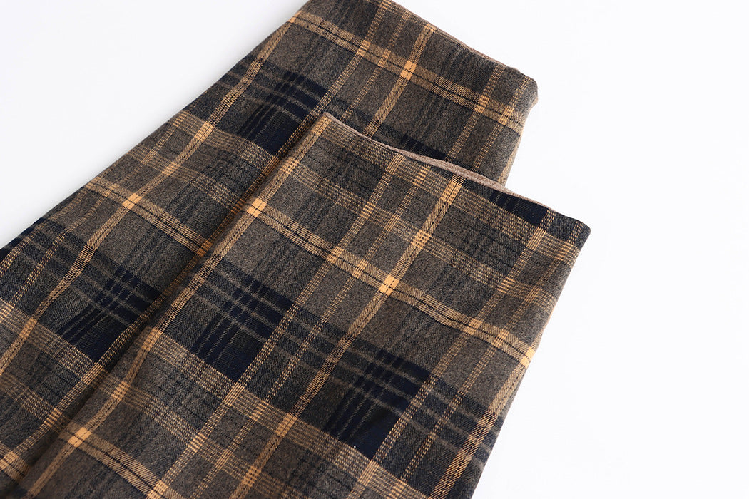 Double Sided Plaid Stitching Trench Coat