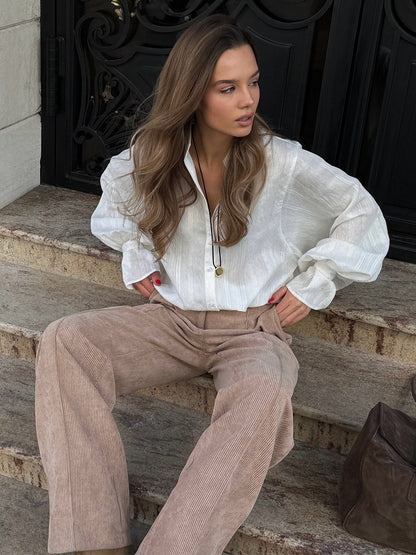 Corduroy Wide Leg Pants