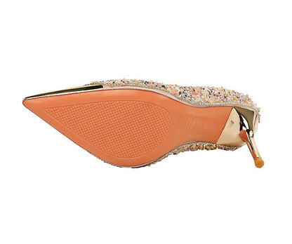 Rhinestone Metal Pointed Stilettos