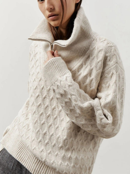 Turtleneck Half Zipper Sweater