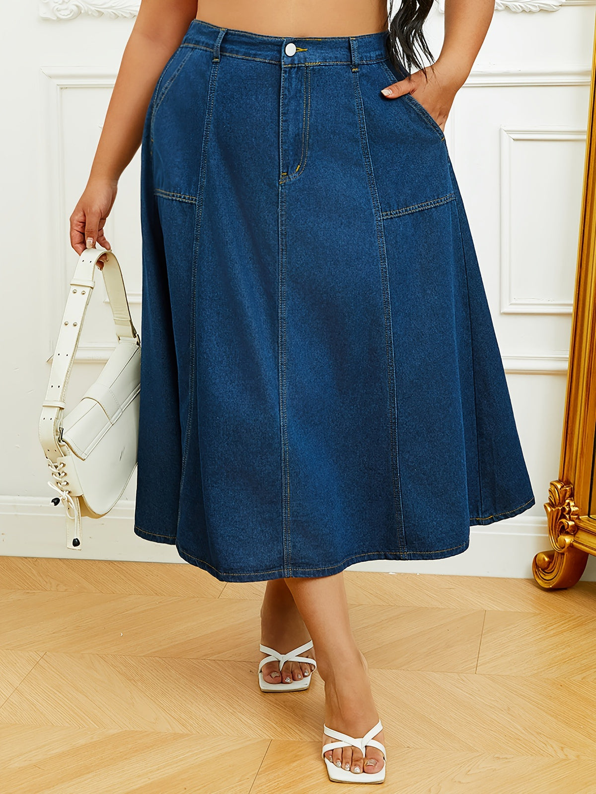 Denim Midi Skirt