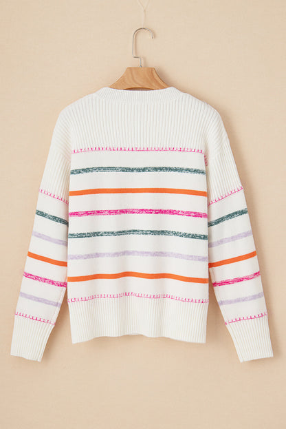 Round Neck Striped Sweater