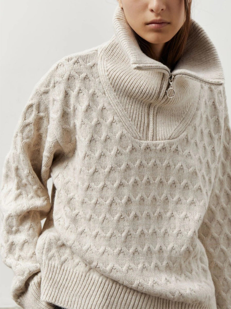 Turtleneck Half Zipper Sweater