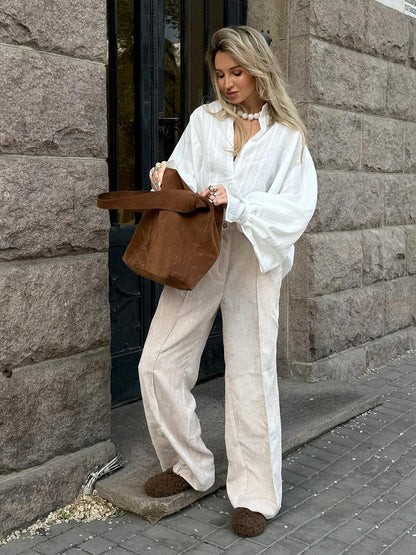 Corduroy Wide Leg Pants