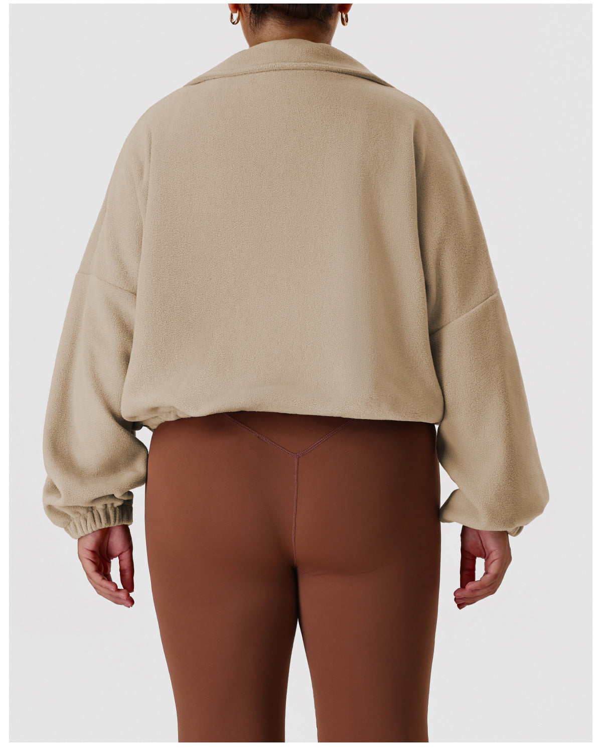 Cropped Sports Polar Fleece Sweater