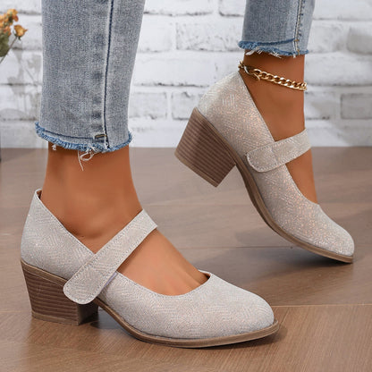 Khaki Mary-Jane Heels