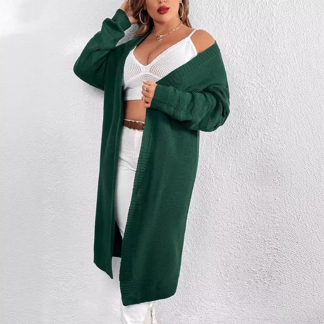 Green Midi Knitted Cardigan