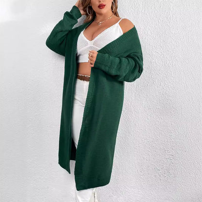 Green Midi Knitted Cardigan
