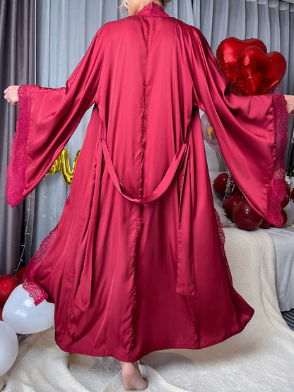 Satin Lace Romantic Luxury Robe