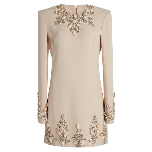 Beads & Diamond Long Sleeve Dress