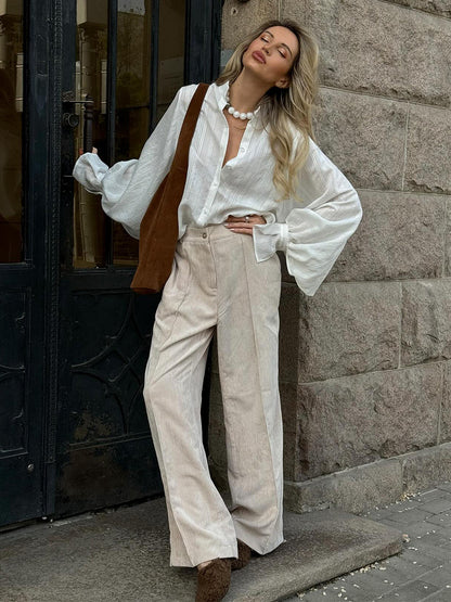 Corduroy Wide Leg Pants