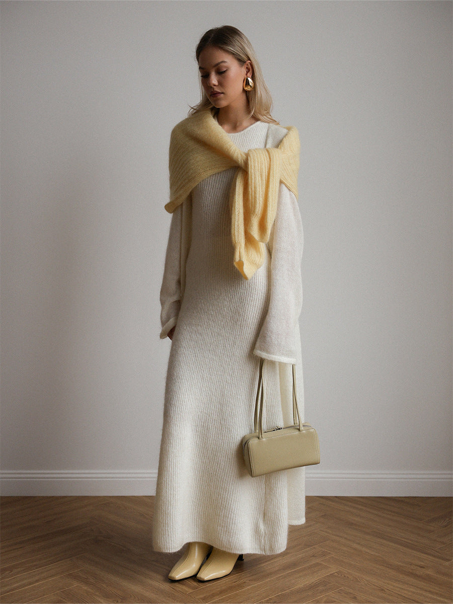 Knitted Cardigan & Dress Two-Piece Set