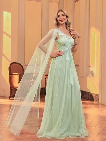 Seafoam Chiffon Maxi Dress