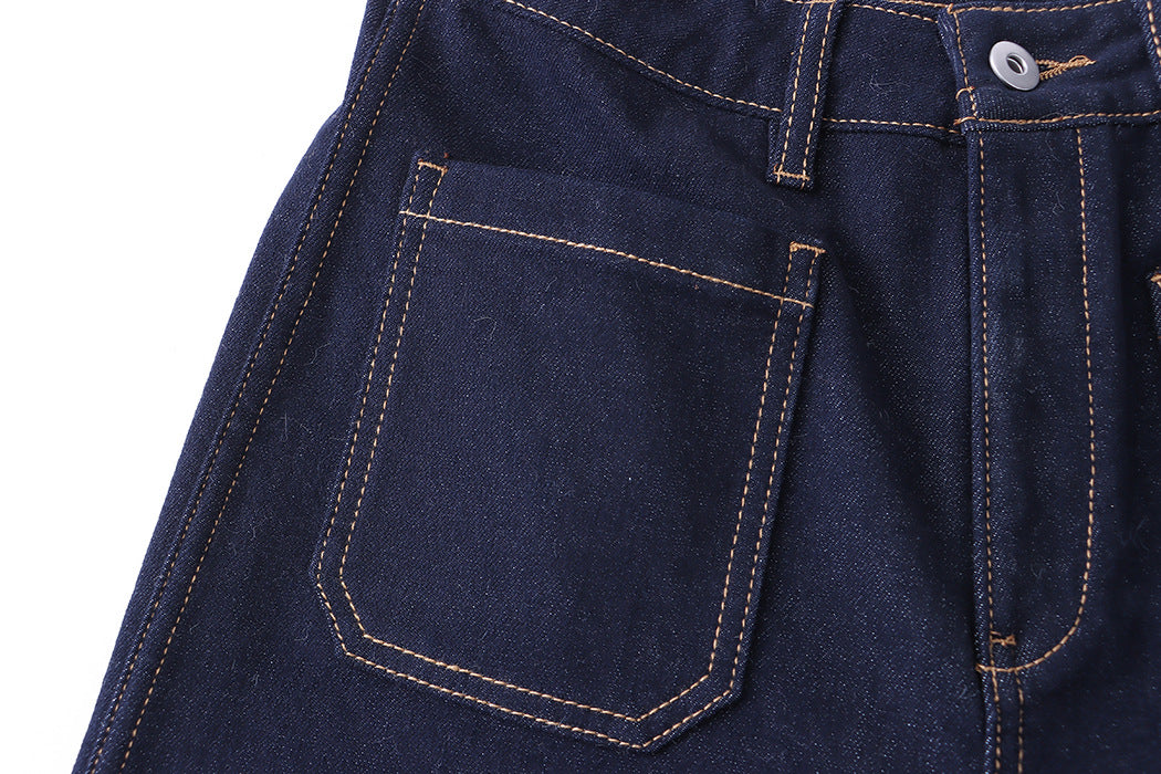Double Pocket Wide Leg Jeans
