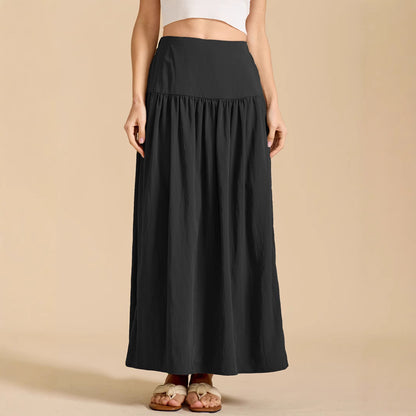Cotton Maxi Skirt w/ Pockets