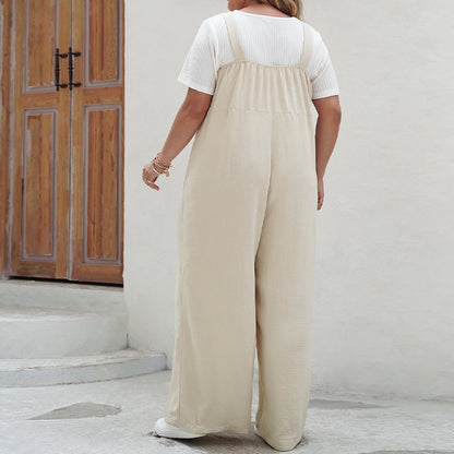 Apricot Loose Wide Leg Overalls