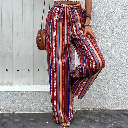 Summer Printed Wide Leg Pants