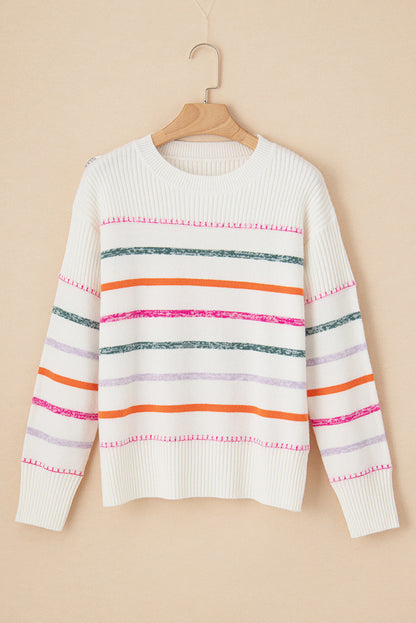 Round Neck Striped Sweater
