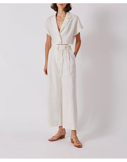 French Cotton Linen Cropped Shirt