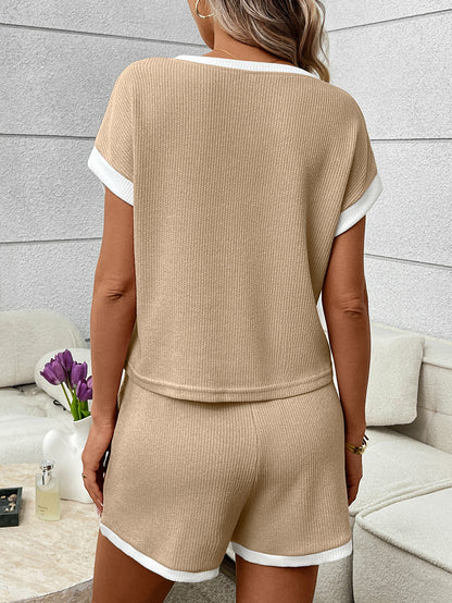 Summer Shorts Knit Two Piece Set