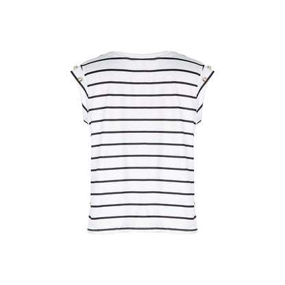Summer Women Sleeveless Striped T shirt