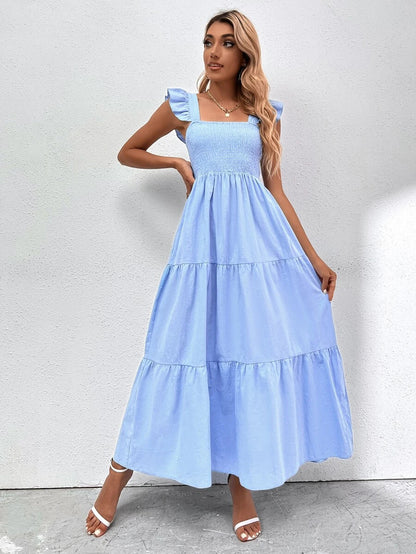Summer Strap Ruffled Dress