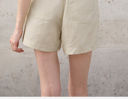 Tencel Linen High Waist Shorts
