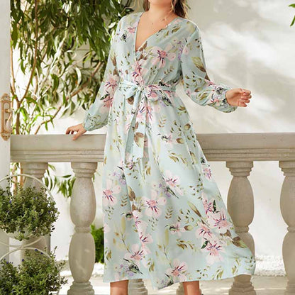 Caroline Mint Floral Dress