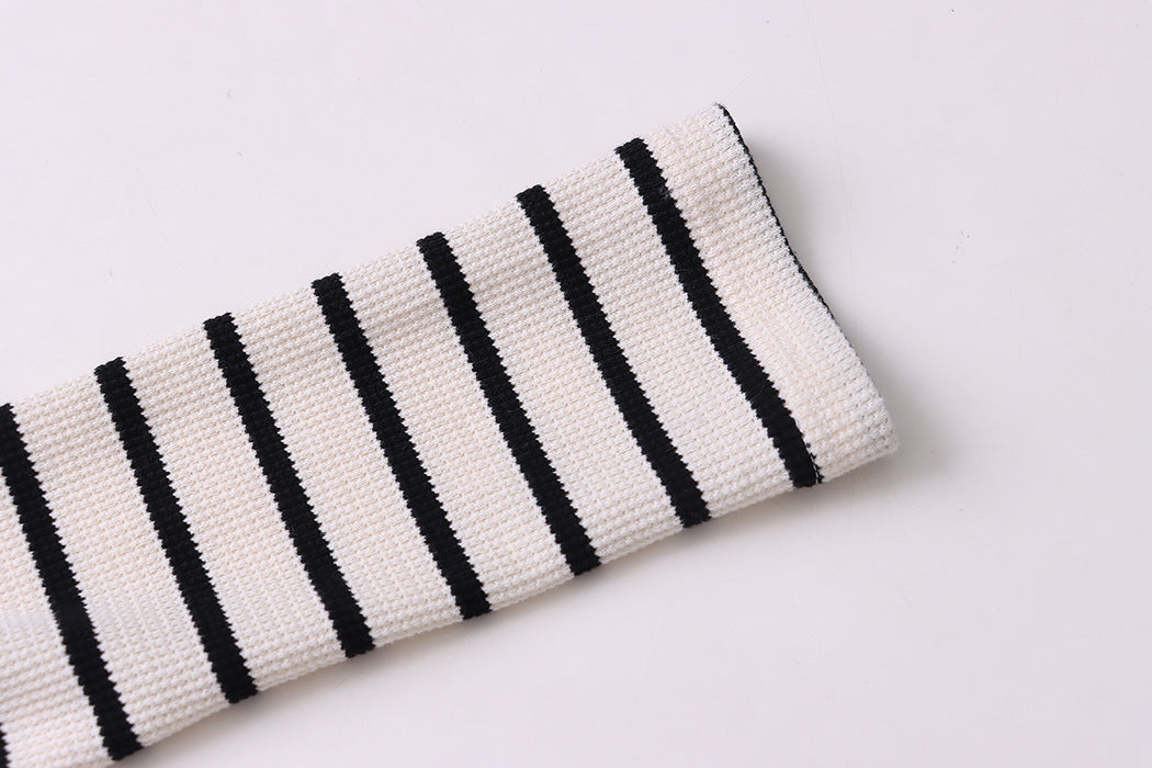 B&W Striped Cotton Long Sleeve shirt