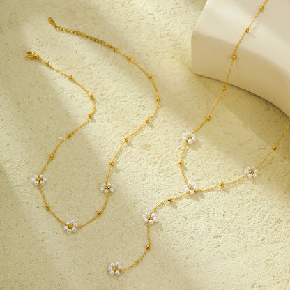 Pearl Floral Tassel Necklace