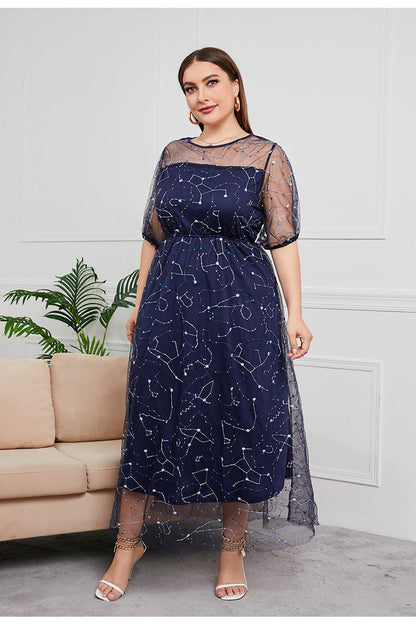 Blue French Hepburn Dress