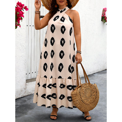 Halter Loose Printed Maxi Dress