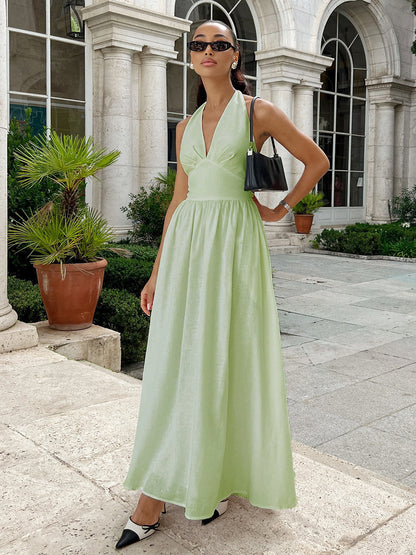 Cotton Halter Maxi Dress