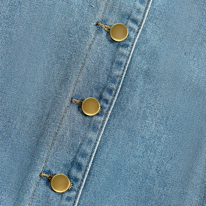 Collared Denim Midi Dress