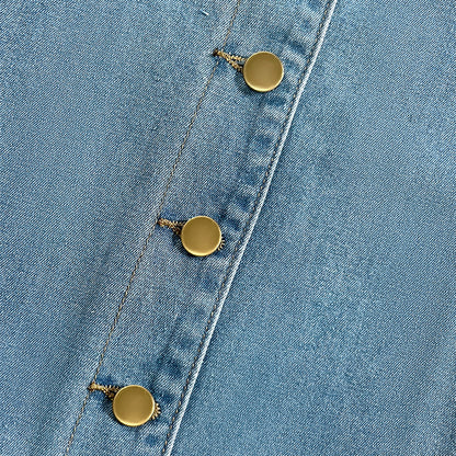 Collared Denim Midi Dress