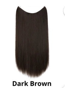Dark Brown/ Black Straight Halo Hair Extensions