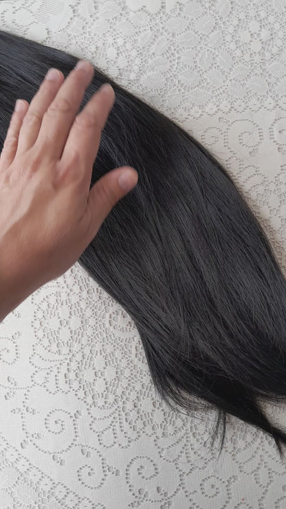 Dark Brown/ Black Straight Halo Hair Extensions