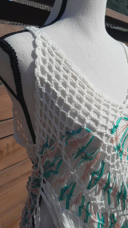 Crochet Fringe Beach Cover Up