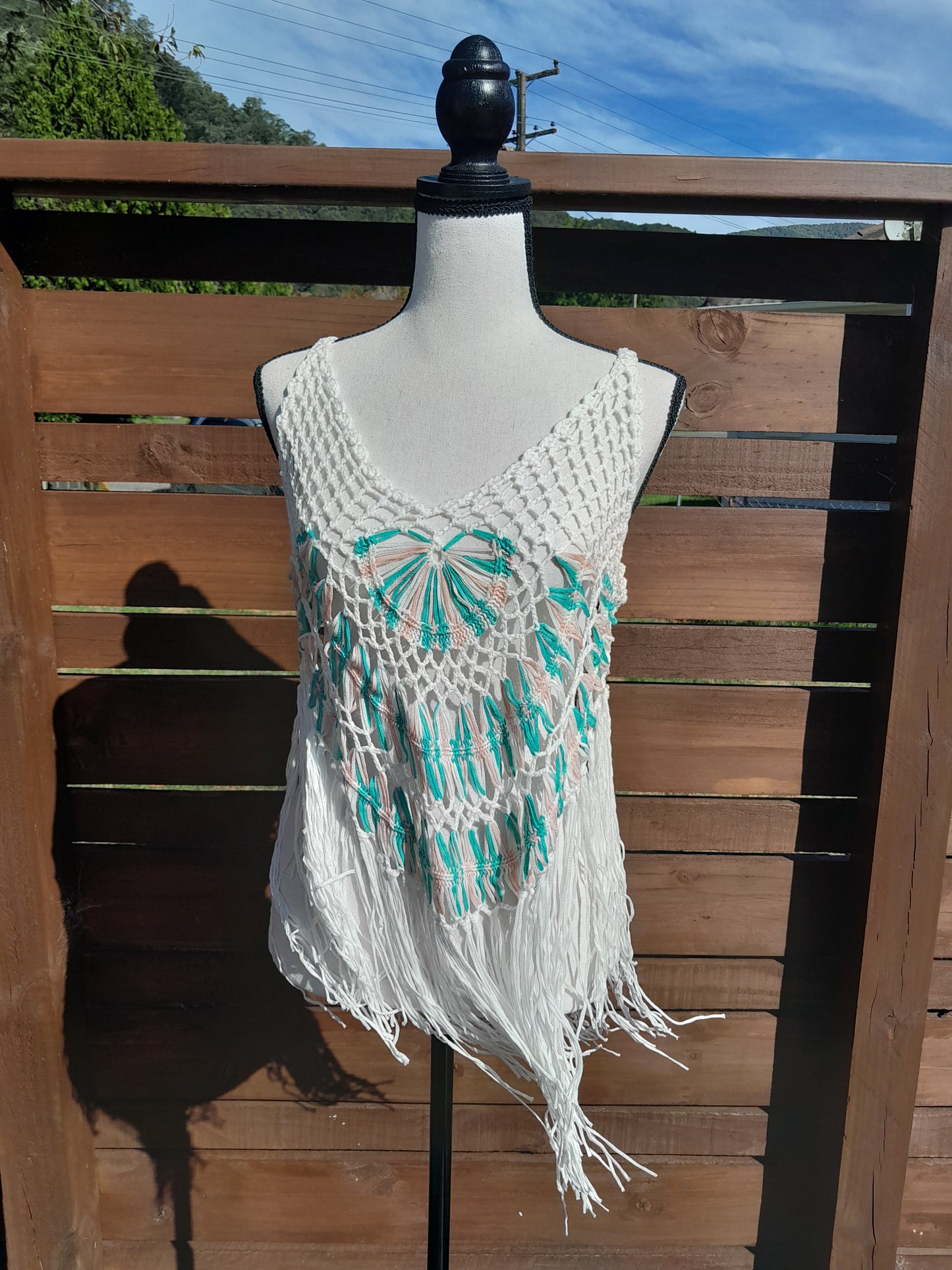 Crochet Fringe Beach Cover Up