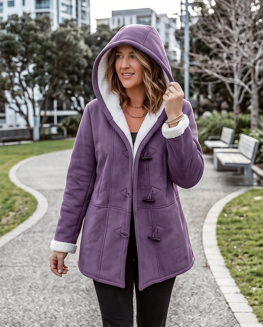 Cozy Sherpa Lined Hood Toggle Coat