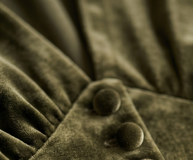 Green Velvet Midi Dress