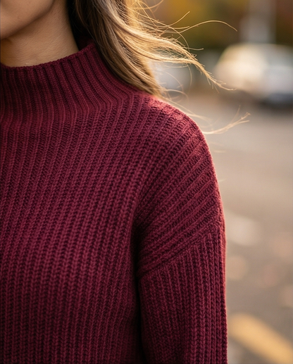 Turtleneck Raglan Sleeve Sweater Dress
