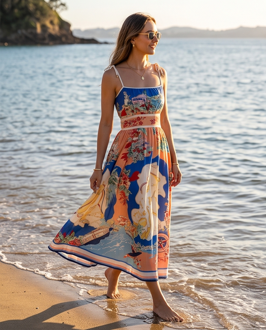 Palm Tree Picnic Dress
