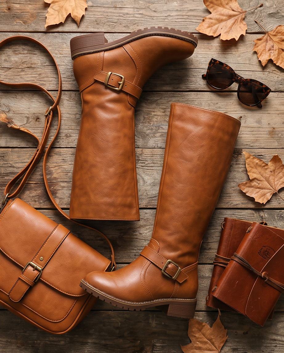 Round Toe Block Heels Boots