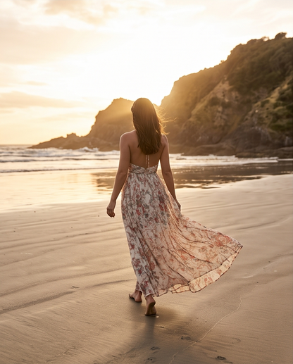 Printed Floral Halter Dress