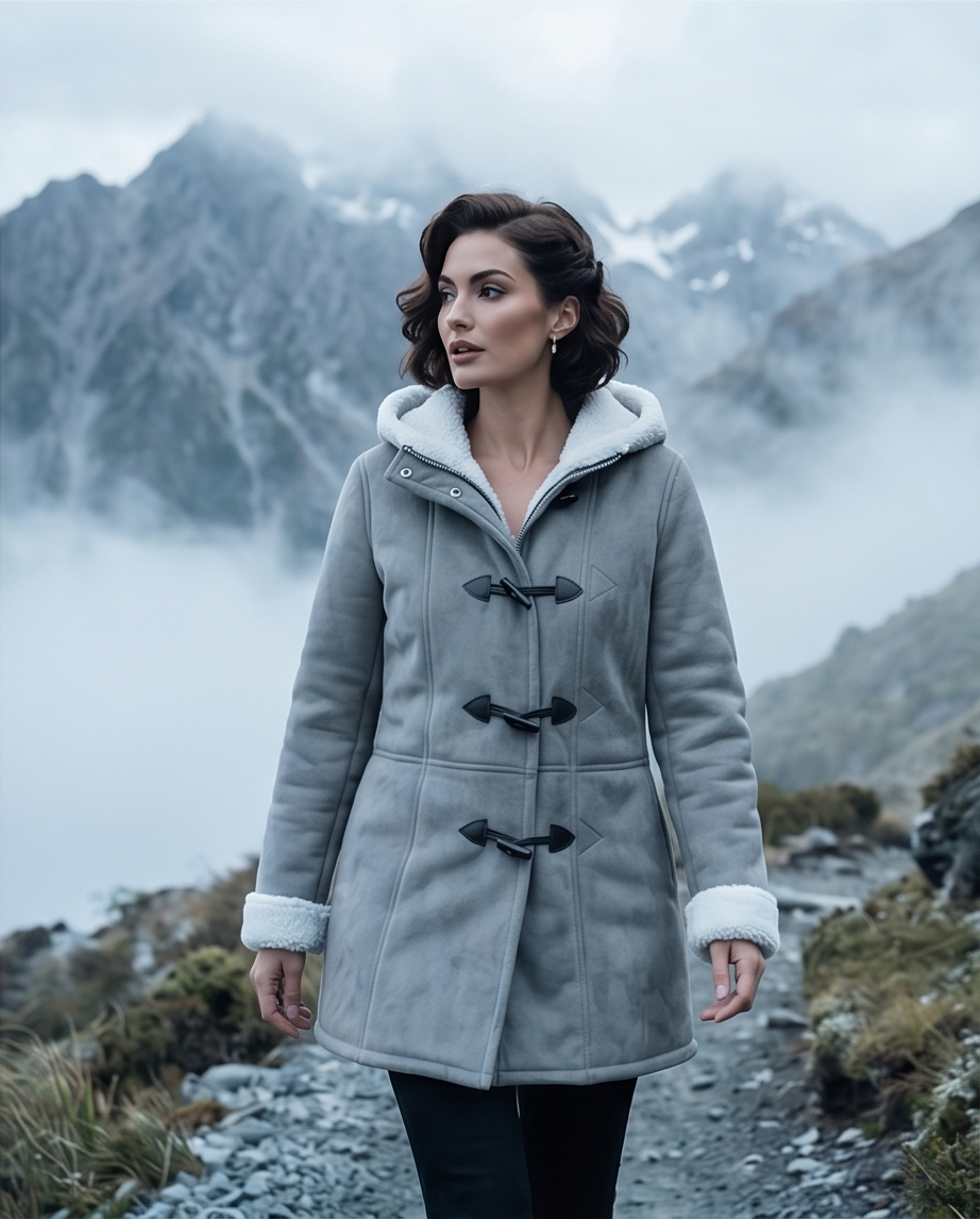 Cozy Sherpa Lined Hood Toggle Coat