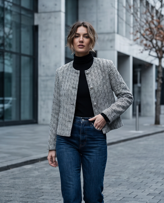 Texture Short Blazer